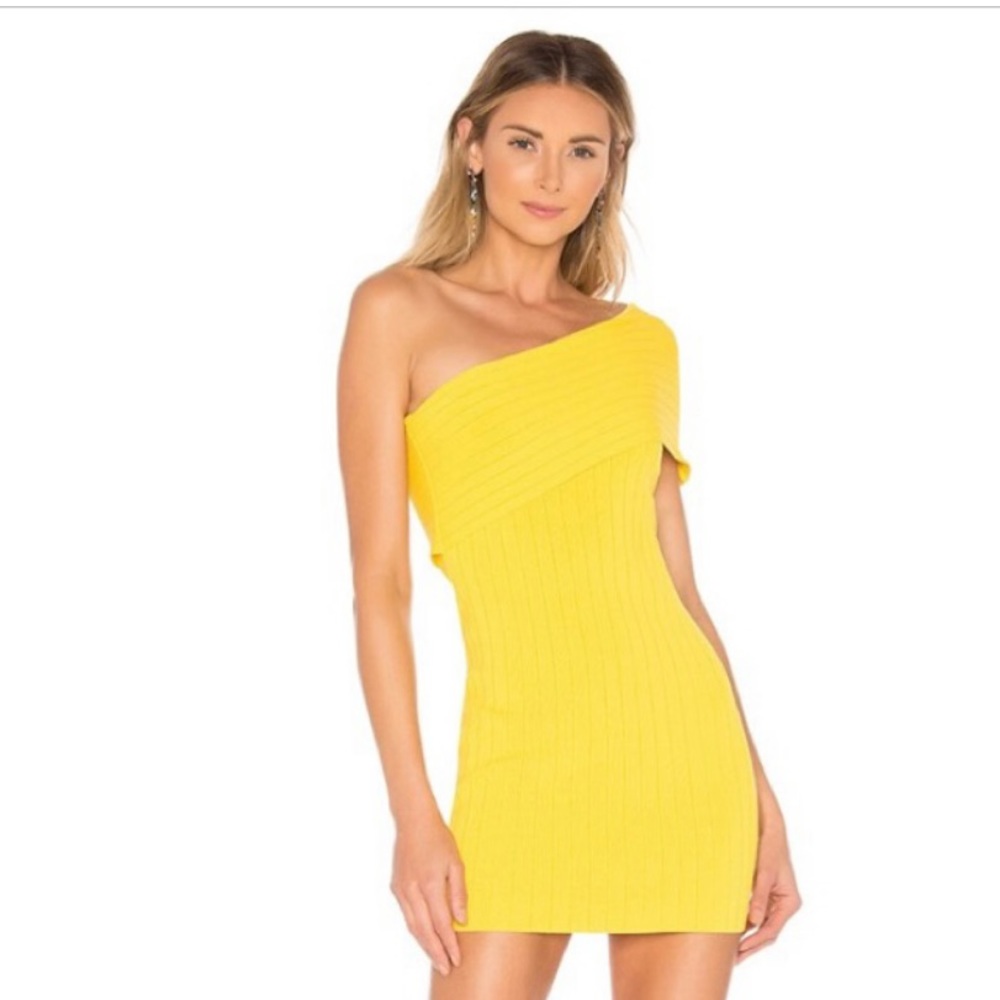 Revolve Diana one shoulder dress in Yellow